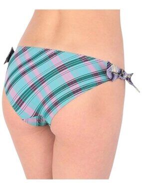 MAISON LEJABY Madras Checkered Low Rise Bikini Swim Bottom Size M Brand New NWT